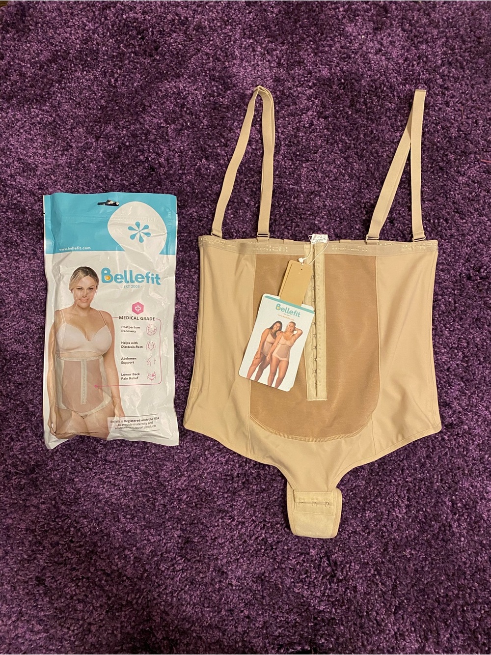 Bellefit Postpartum Girdle Corset Thong, size L, new with tags